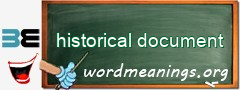 WordMeaning blackboard for historical document